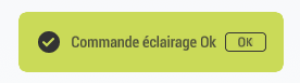 Bouton QuickAction pour l’allumage et l’extinction d’une lampe.
